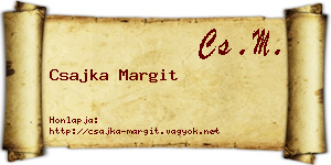 Csajka Margit névjegykártya